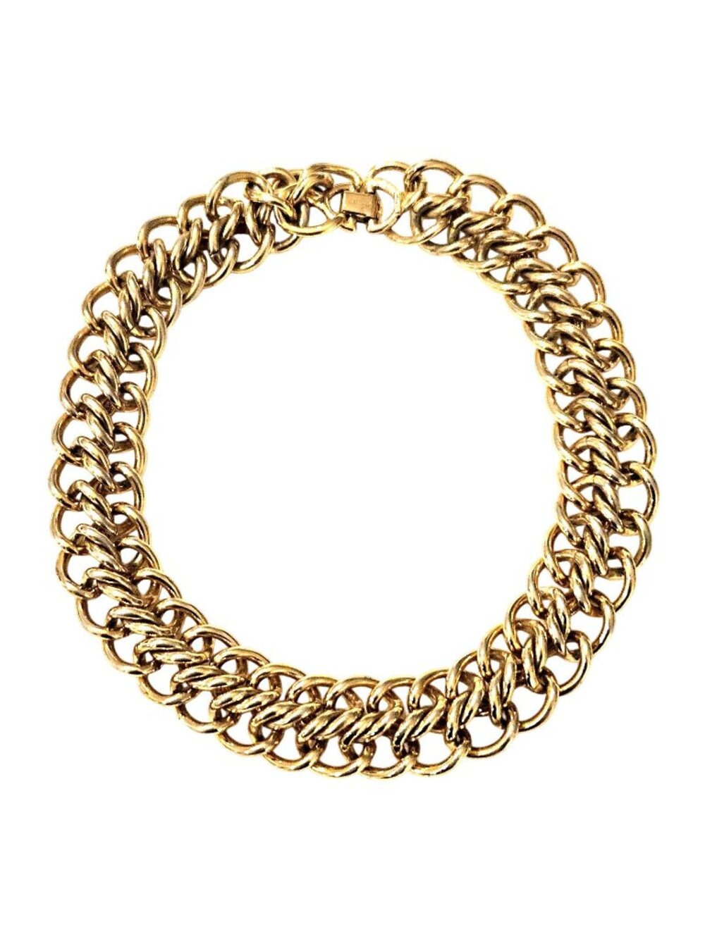 Monet Vintage Gold Tone Chunky Gold Tone 18" Double Chain Necklace